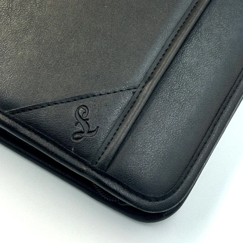 Samsill‎ Black Faux Leather 3-Ring Zippered Portfolio Binder Planner Organizer L